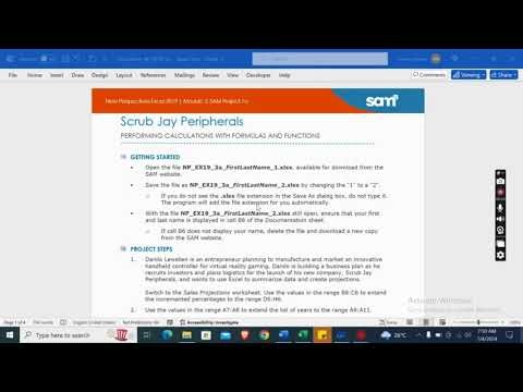 New Perspectives Excel 2019 | Module 3: SAM Project 1a Scrub Jay Peripherals #newperspectives