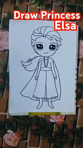 How to Draw Princess Elsa | Disney Frozen2 #shorts #viral #princess #drawing #trending #elsa #disney
