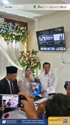 Dukcapil Karawang on Instagram: "Pernikahan yang disaksikan oleh Bupati Karawang H. Aep Syaepuloh, S.E. bertempat di Mall Pelayanan Publik Cikampek pada Hari Jumat, 06 Februari 2026. Nikah di MPP Cikampek, pulang langsung membawa KTP dan Kartu Keluarga dengan status baru yaitu KAWIN TERCATAT yeayyy😍✨ (Disdukcapil Kab. Karawang) -------------------------------- #dukcapilprima #sadaradminduk #dukcapilkarawang -------------------------------- @teguhsetyabudi.official @aep_syaepulohse @hajimaslani 