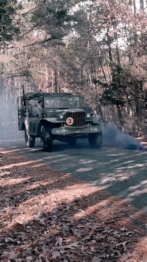 Rolling History: WWII Jeeps Drive Past in Convoy
