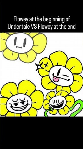 Flowey at the beginning Vs the end of Undertale #undertale