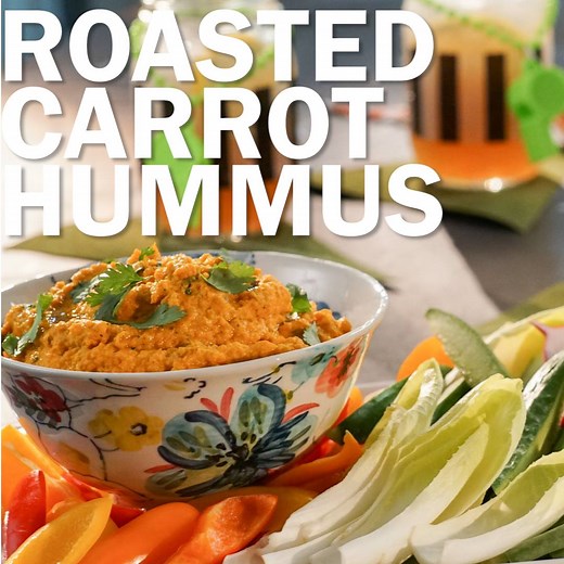 Roasted Carrot Hummus (Don't knock it 'til you try it!) Save the recipe: http://www.foodtv.com/5a4cg. | Food Network