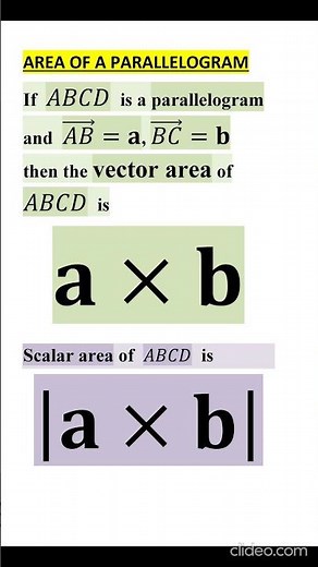AREA OF A PARALLELOGRAM VECTORS