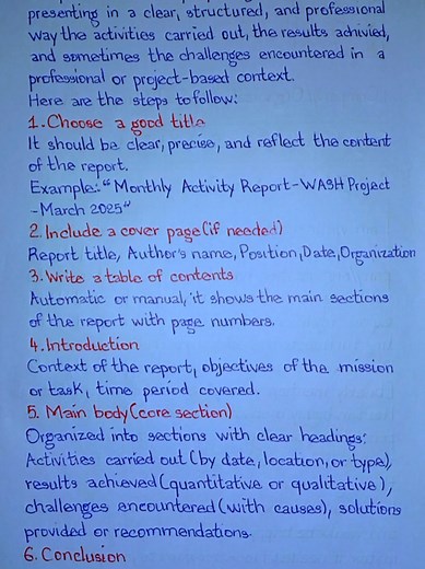 Steps to Write a Professional Work Report