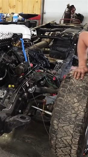 Can This Silverado With Bus Engine Start? #silverado #busengine #schoolbus #engine #reels | DEBOSS GARAGE