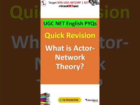 What is Actor-Network Theory (ANT)? | Key Concepts & UGC NET English PYQs