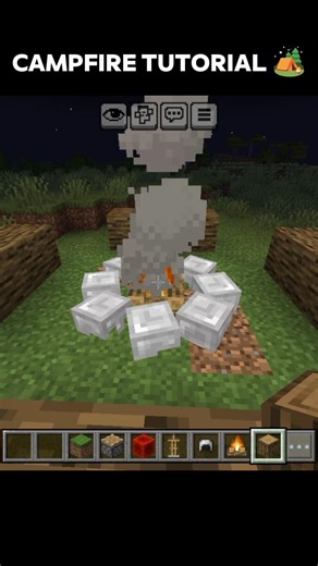 Minecraft Campfire tutorial 🏕️ #minecraft #minecraftpe #minecraftbuilding #viral