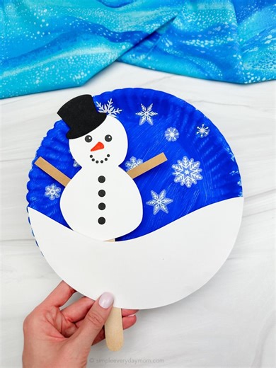Snowman Paper Plate Craft Template | Cute Snowman Project | Seasonal Art Lesson Supplement - Etsy