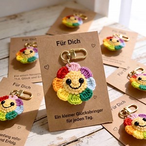 Schlüsselanhänger Glücksbringer Abschiedsgeschenk – Pocket Hug Sonnenblume als Mutmacher oder kleines Geschenk zum Geburtstag oder Abschied - Etsy.de