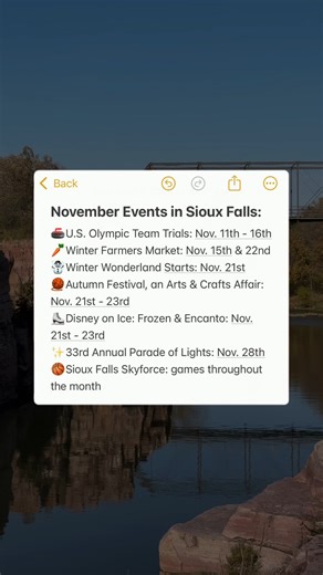 16K views · 27 reactions | November is basically a speed run to the holidays. We're just here to make sure you enjoy the ride there. Check out these local events this month! ️ Check out our full event calendar here: https://bit.ly/4mn6Kpl | Experience Sioux Falls | Facebook