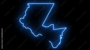 map of El Paso in Texas with a blue glowing neon effect
