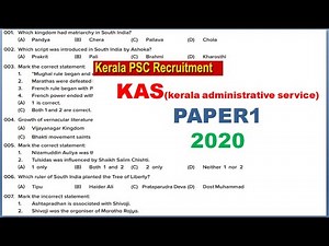 KAS Preliminary Exam - Paper 1 Detailed Discussion( kerala psc solved question paper)