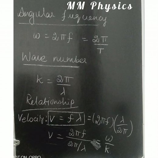 Angular frequency, Wave number and Velocity - Relationship