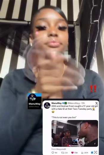 The girl who got caught by DDG and Deshae Frost for faking her age at their party says she accidentally gave them the wrong age, because her “alter ego” is 25-years-old😬“I agree with lying about your age as a grown a— b—ch I don’t give a f—k on my soul”