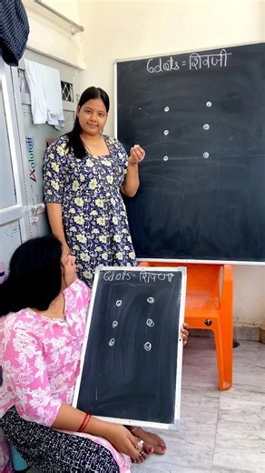 6 dots = shiv ji drawing tutorial by mother and daughter step by step for beginners #shorts