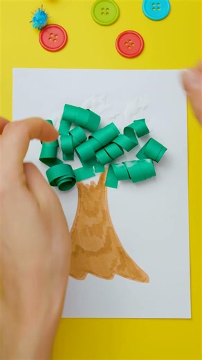 رسم شجرة ثلاثي الأبعاد سهل 🌳 خدعة فنية مدهشة للأطفال! #الأطفال #فن