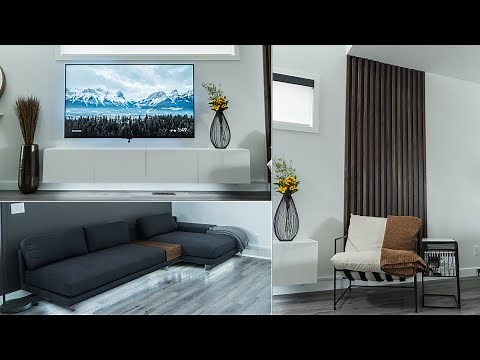 Modern Living Room Makeover | Adding a DIY Wood Slat Wall!