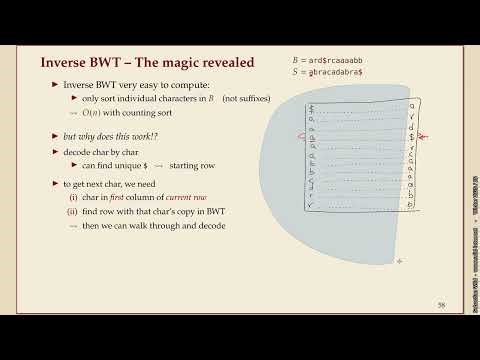 Effiziente Algorithmen (Winter 2025-26) 7-10 Inverse BWT