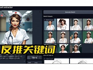 SketchGen一键包,AI绘图提示词反推,反推提示词,线稿生成,风格转绘,6G显存可玩,甜品卡10秒出图