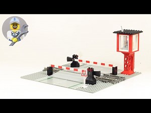 Lego 9V Train 4539 Manual Level Crossing / Bahnübergang speed build stop motion