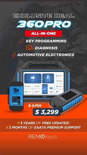 EAATA 360PRO – The All-in-One Tool for Automotive Pros! The EAATA 360PRO brings together key programming, diagnostics, and automotive electronics in one powerful machine. Designed by experts to deliver speed, precision, and reliability. 🔑 Key Programming 🧠 Diagnostics ⚙️ Automotive Electronics 💡 Includes 3 years of free updates and 3 months of EAATA Premium Support! Discover more at remokeys.com #EAATA360PRO #AutomotiveTechnology #KeyProgramming #Diagnostics #Remokeys | RemoKeys US