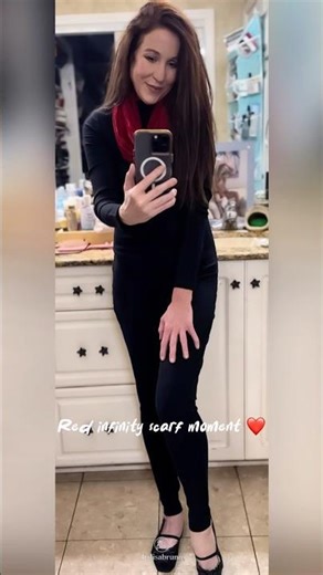 Black Catsuit + Red Scarf | Minimal Valentine Mood ❤️‍🔥