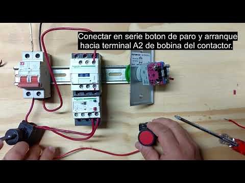 Como enclavar un contactor en modo manual y automático.