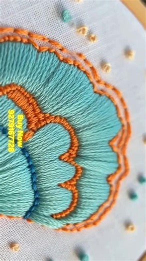 🐚✨Beautiful Shell Embroidery Design🌊 |Satisfying Hand Stitching Art🧵#shorts
