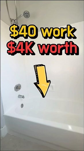 I Saved $4,000 by Painting My Bathtub! #bathroom #lifehacks #homedecor
