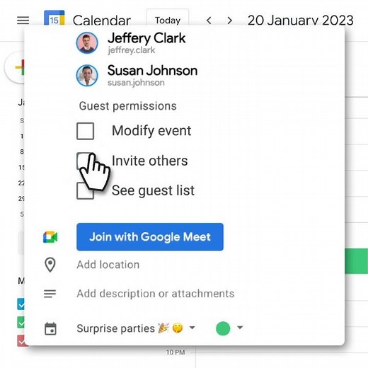 Hide the guestlist for your Google Calendar invite you know, for surprise parties! 🎉 #Shorts