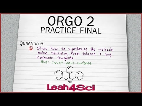 Orgo 2 Practice Exam Q6 Retrosynthesis Using Grignards to Form an Alcohol