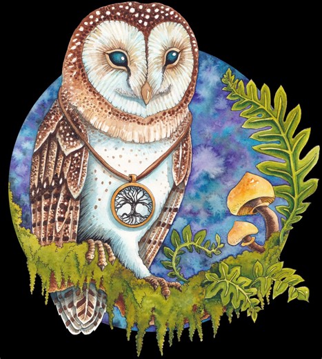 Owl Clipart Original Watercolour Clip Art Fantasy Barn Owl Graphic High Resolution Graphic PNG Transparent Background 300 DPI - Etsy