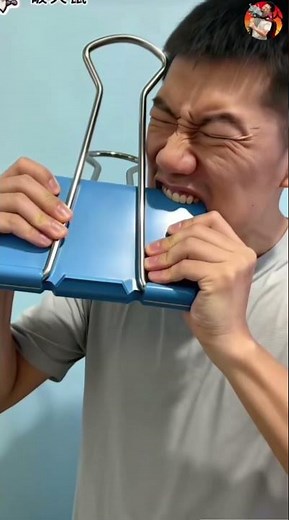 Man Tries to Bite Paper Clips Funny Short.