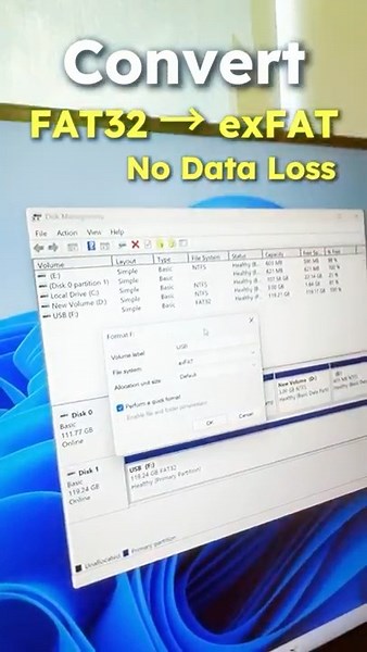 How to Convert FAT32 to exFAT Without Losing Data #pctips #exfat