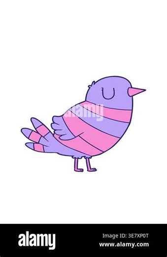 bobbing motion animation of cartoon of a hand drawn bird Stock Video Footage - Alamy