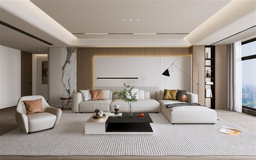 enscape灯光，现代客厅灯光渲染