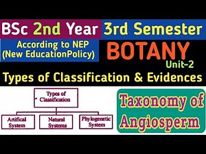 BSc 2nd Year 3rd Semester Botany Unit 2 Types of Classification and Evidence/