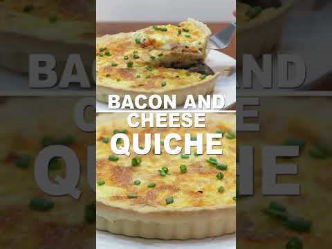 Bacon and cheese breakfast quiche recipe #shorts