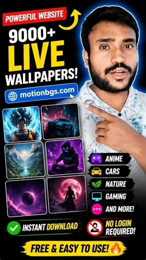 Best FREE Live Wallpaper Website for PC & Laptop 🚀