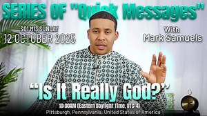 🎬🔥 Is It Really God? – Season 1 Minisode 13 (S01M13) | Mark Samuels 🔥🎬 Welcome to Quick Messages with Mark Samuels — a Spirit-led series of concise teachings designed to strengthen your faith in Jesus Christ, impart eternal life, and provide practical spiritual clarity. In Season 1, Minisode 13 (S01M13), titled “Is It Really God?”, Mark Samuels delivers a powerful message revealing that many events we think come from God actually do not. Learn how to discern God’s will, stand firm in faith, 