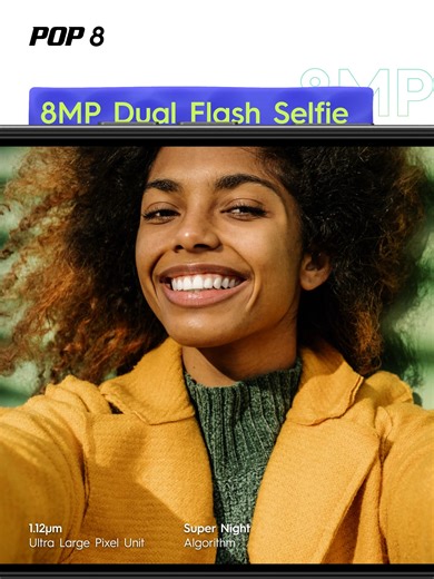Say cheese and capture every moment with the TECNO POP8's amazing 8MP dual flash selfie camera. #SelfieUpgrade #TECNOPop8 #tecnomobileethiopia #tecno | TECNO Mobile