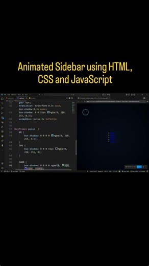Create a Smooth Animated Sidebar with HTML & CSS 🚀 #shorts #coding #codingstyle #codelife