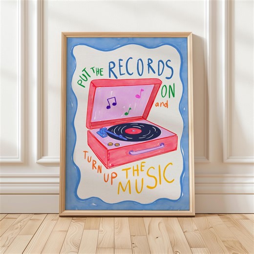 Record Player Art Print, Hand-drawn Music Poster (digital Download) - Etsy Canada