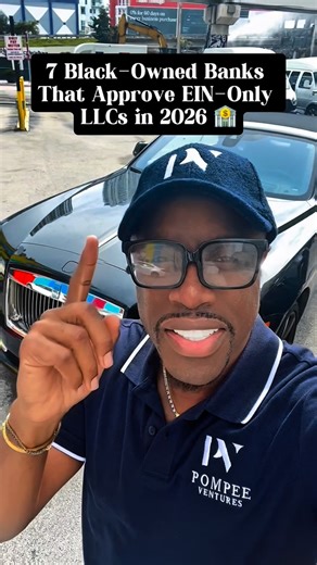 Garry Pompee | Business Credit King on Instagram: "7 Black-Owned Banks That Approve EIN-Only LLCs in 2026 🏦 Most LLCs don’t get denied because of credit. They get denied because their business profile isn’t structured correctly. These banks look at your business identity first: • EIN profile strength • Banking relationship signals • Address legitimacy • Business presence across databases If your foundation is set correctly, approvals become predictable not random. Most people never learn this l