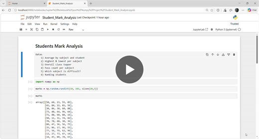 Student Mark Analysis with NumPy | Manoj G posted on the topic | LinkedIn