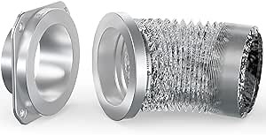 Magnetic Dryer Vent Coupling DV180 Airtight Seal Dryer Vent Connector Kit Easy to Clean Quick Connector Including a 2.6ft 4" Duct and two Clamps