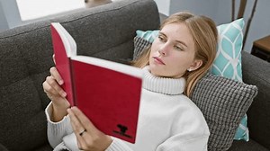 Blonde Woman Reading Yawning Before Sleeping Stock Footage Video (100% Royalty-free) 3481748541 | Shutterstock