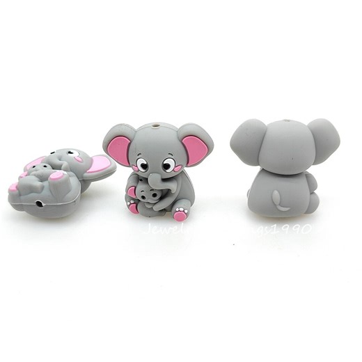3D Elephant Focal Beads,silicone Beads Bulk,diy Keychain Bead - Etsy
