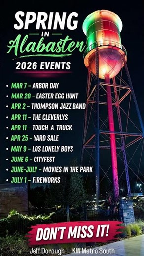 Spring Events in Alabaster Alabama 2026 | Concerts, CityFest, Fireworks & More
