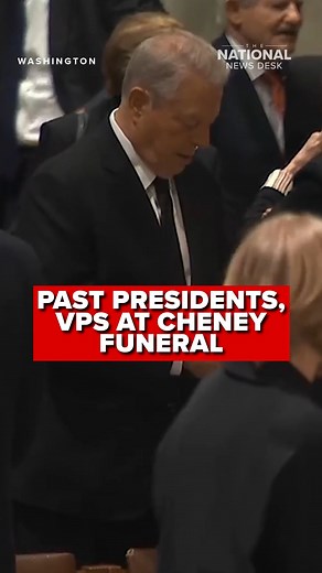 Former Presidents and Vice Presidents attended former Vice President Dick Cheney’s funeral at the Washington National Cathedral in D.C. Read the full coverage by clicking the link in the comments. #dickcheney #georgebush #washington #news #politics | The National Desk - TND